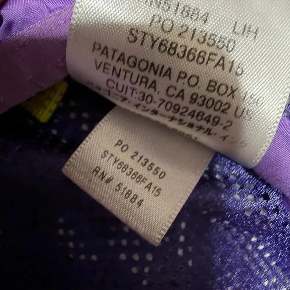 Patagonia Coat Kids Youth XL 14 Purple Shell Rain Coat Outdoor Hike